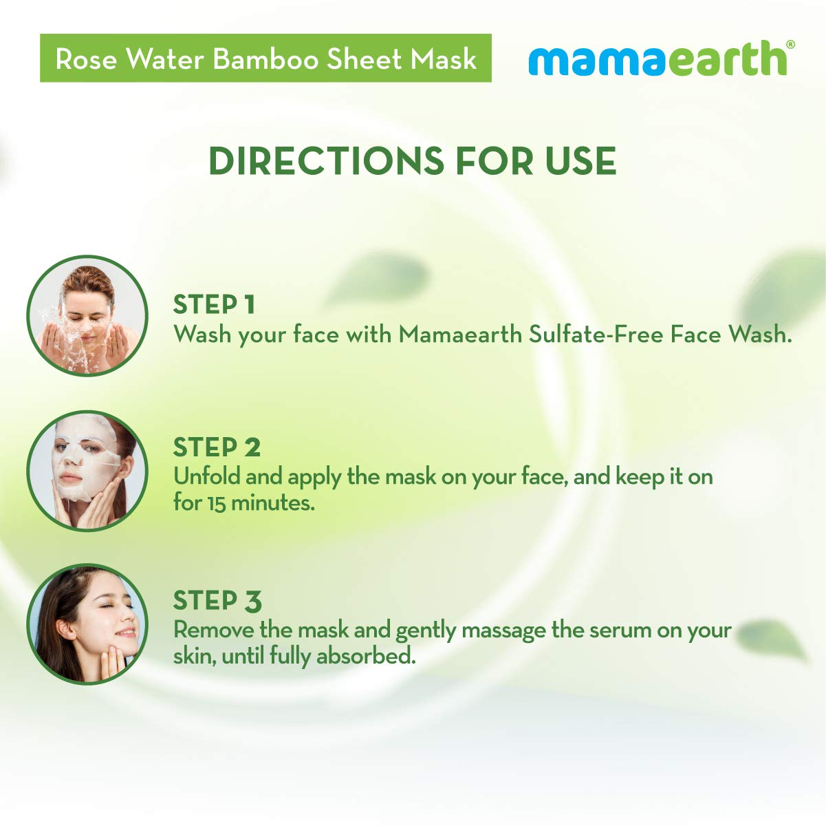 Mamaearth Rose Water Bamboo Sheet Mask - Pack of 2 (25 g * 2)