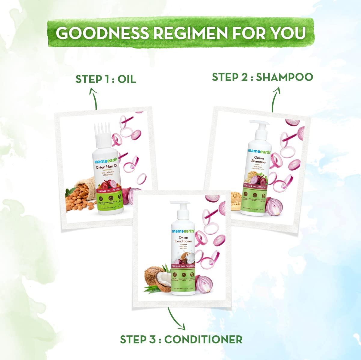 Mamaearth Onion Oil Hair Fall Control with Redensyl (150ml)