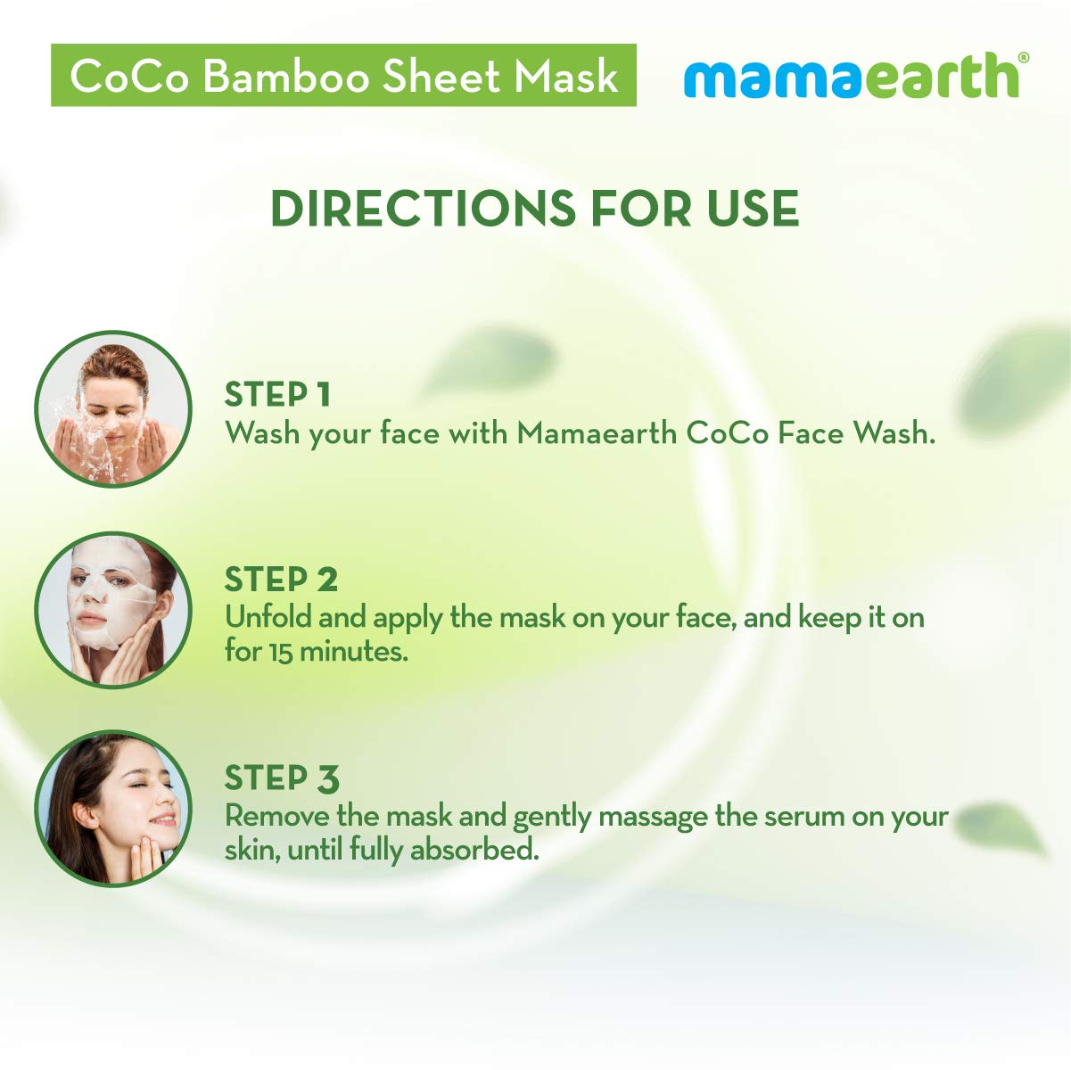 Mamaearth Rice Water Bamboo Sheet Mask 25 g + Rose Water Bamboo Sheet Mask 25 g + CoCo Bamboo Sheet Mask 25 g