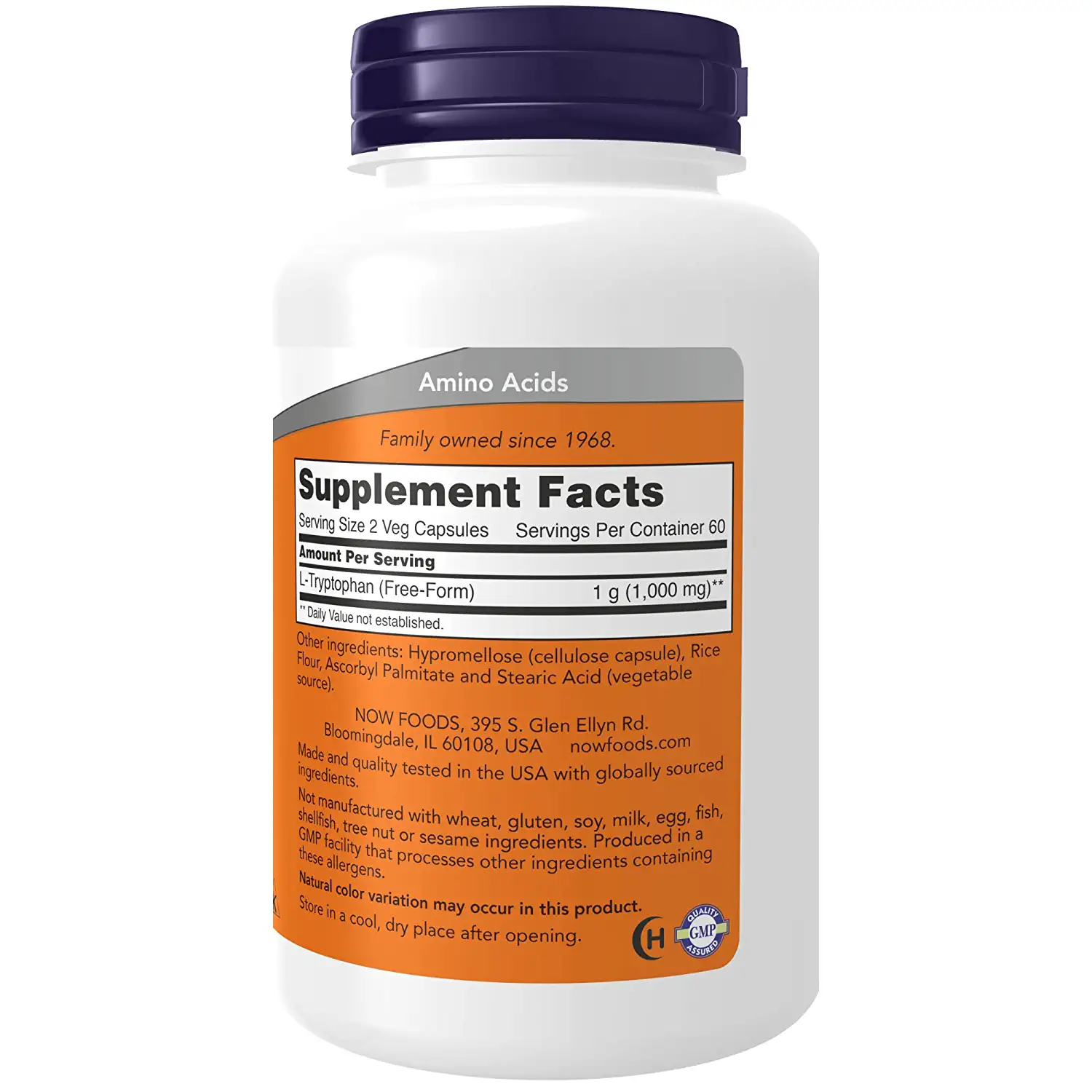 NOW Foods L-Tryptophan 500mg (120 capsules)
