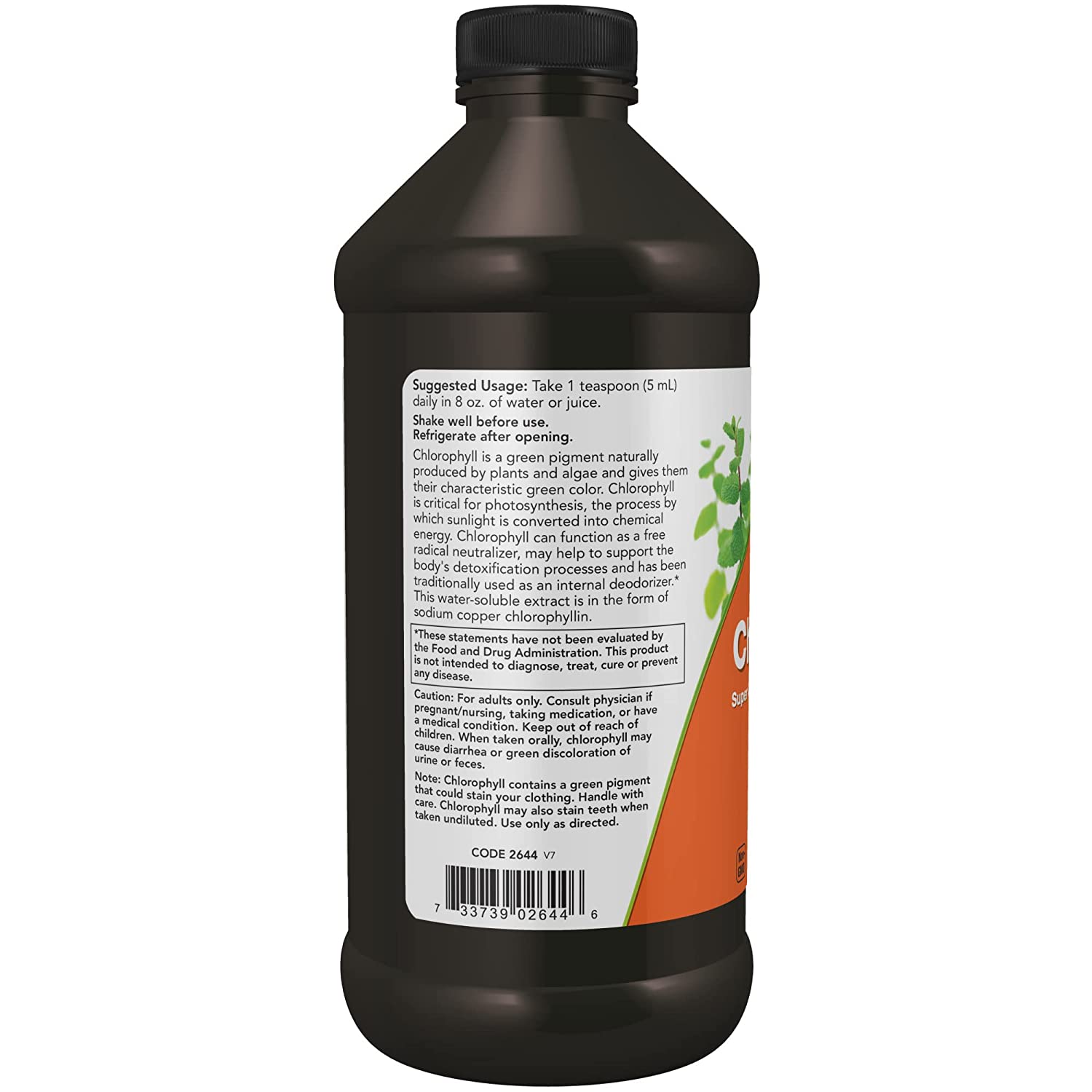 Now Foods Liquid Chlorophyll Mint Flavored (433 ml)