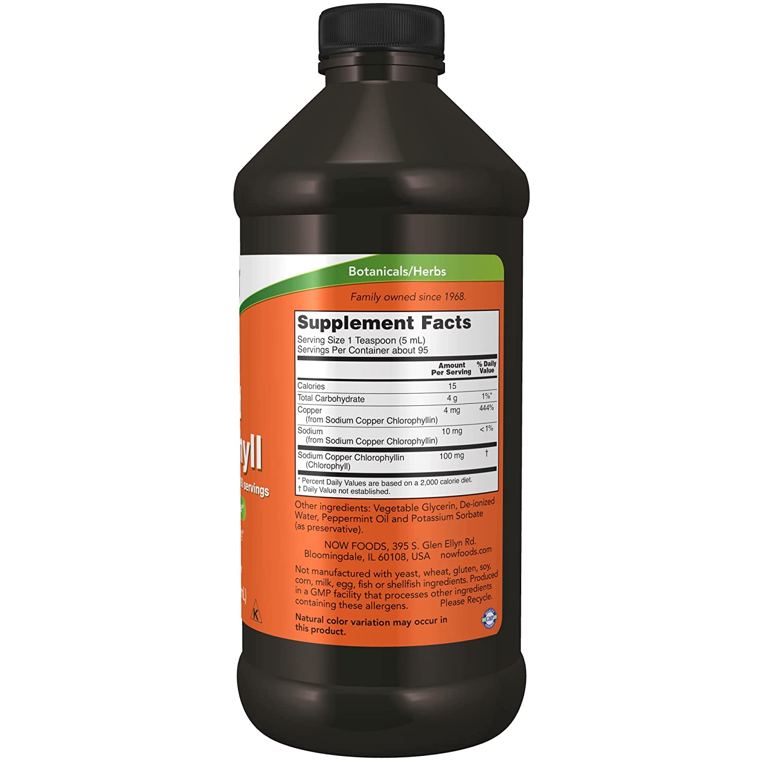 Now Foods Liquid Chlorophyll Mint Flavored (433 ml)