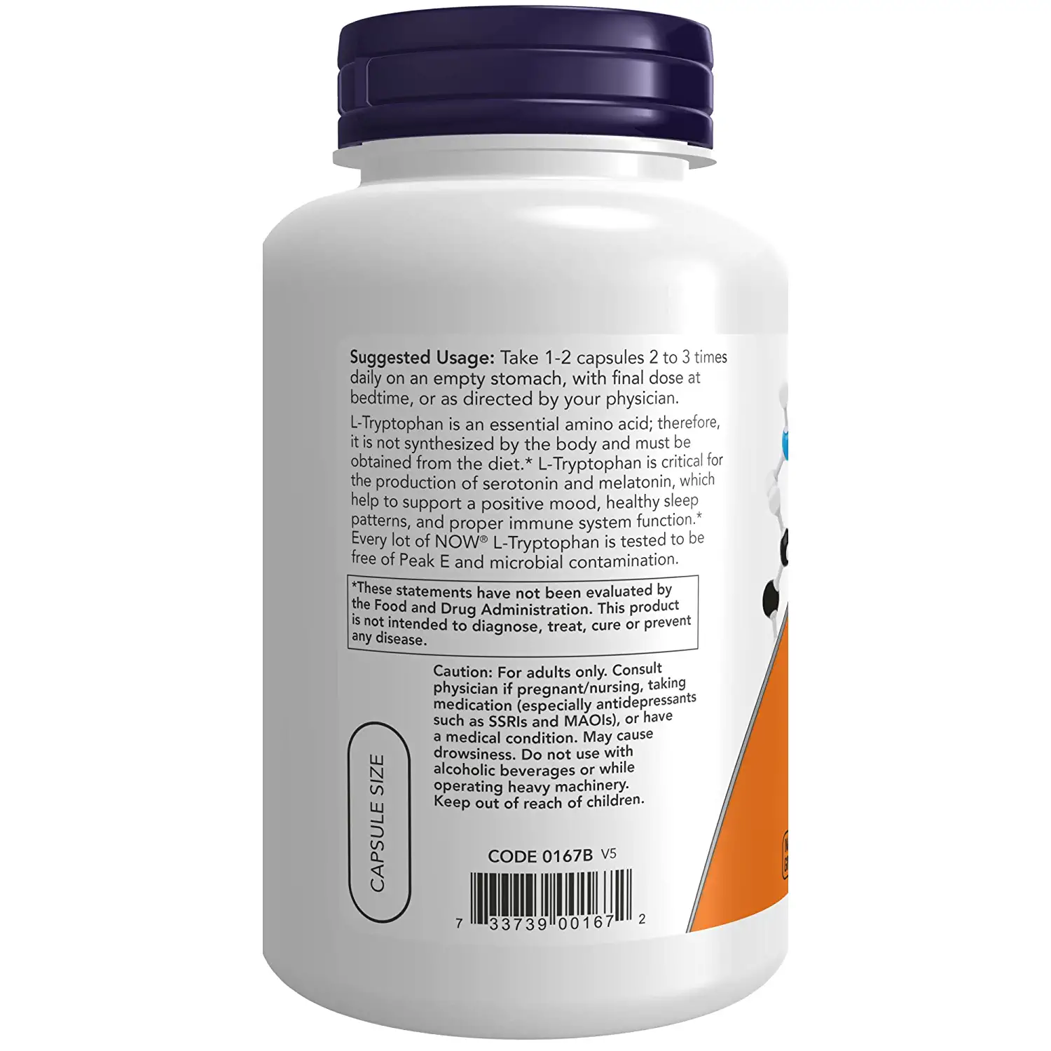 NOW Foods L-Tryptophan 500mg (120 capsules)