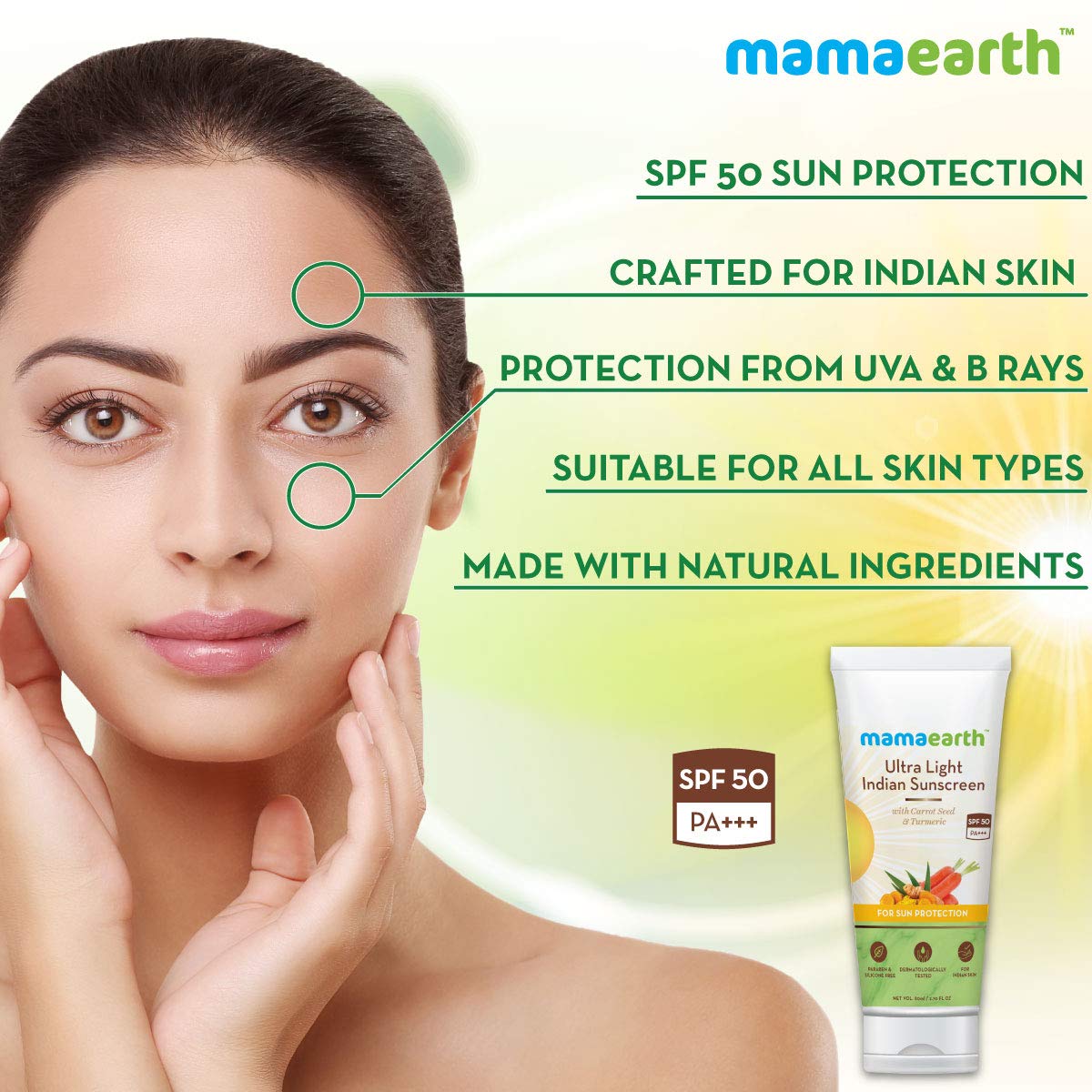 Mamaearth Ultra Light Natural Sunscreen Lotion (80ml)