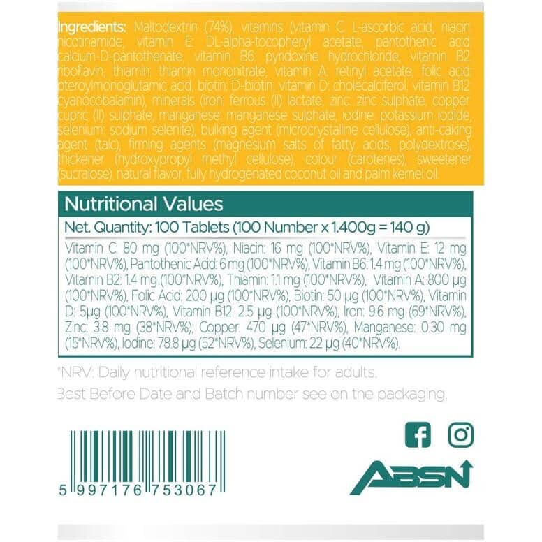 ABSN Daily 1 Multivitamin (100 Tablets)
