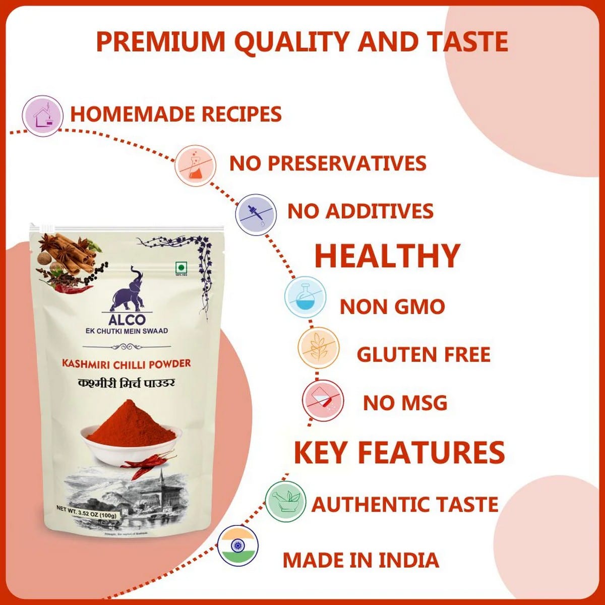 Alco Foods Kashmiri Chilli Powder (100 grams)