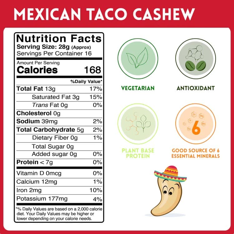 Alco Foods Mexican Taco Cashews (43 grams)