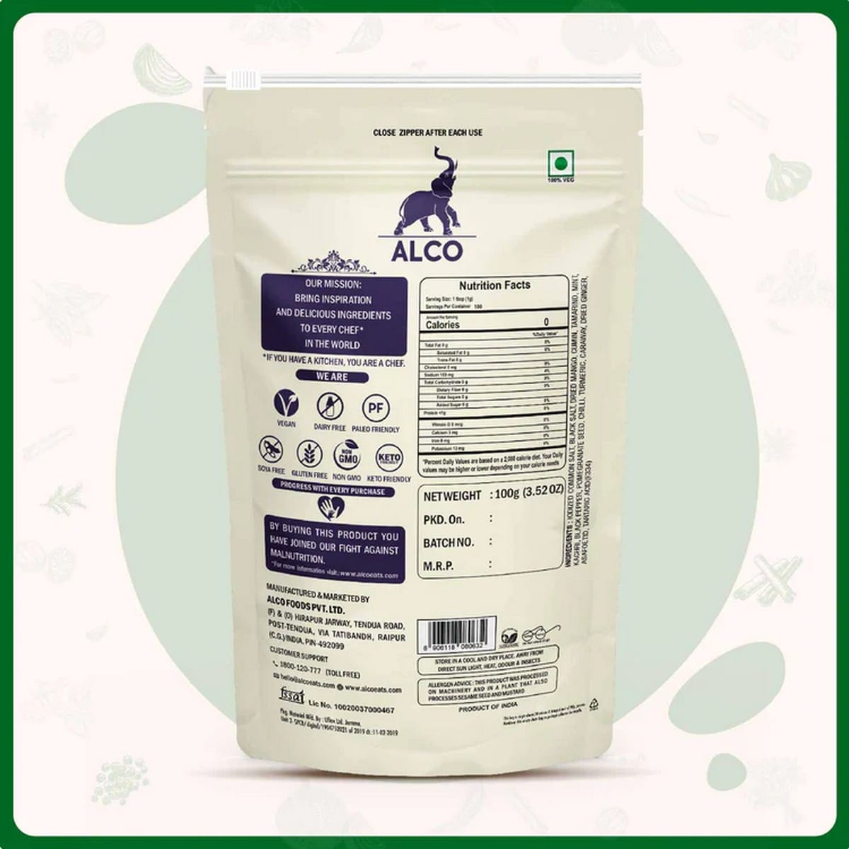 Alco Foods Panipuri Masala (100 grams)