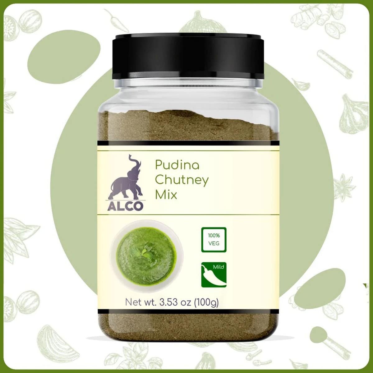 Alco Foods Pudina Chutney Mix (100 grams)