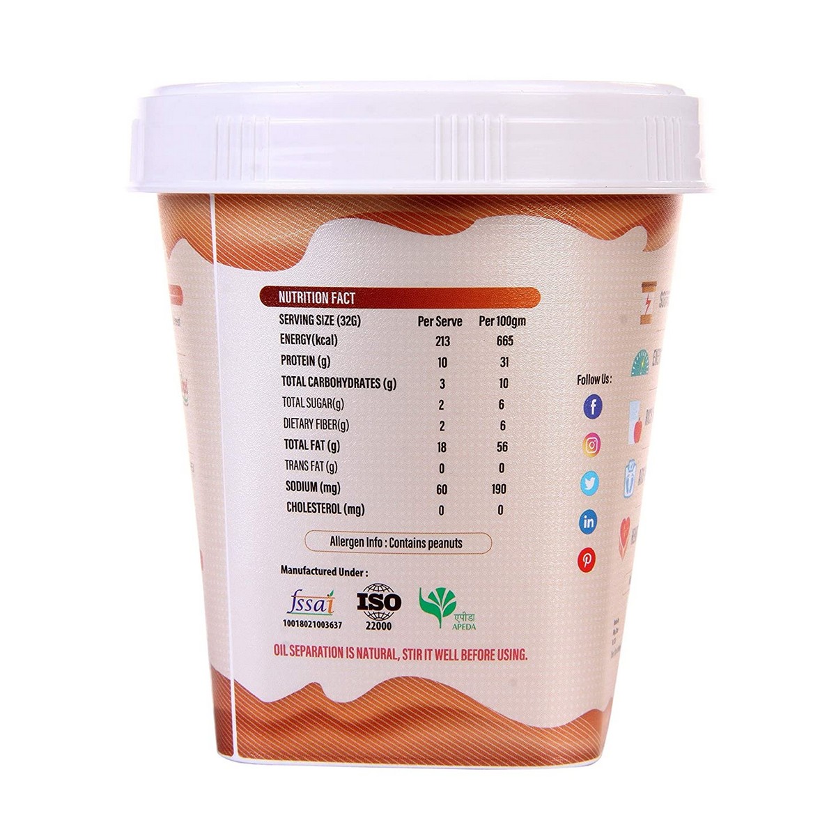 Allops Classic Crunchy Peanut Butter 100% Veg (1 kilograms)