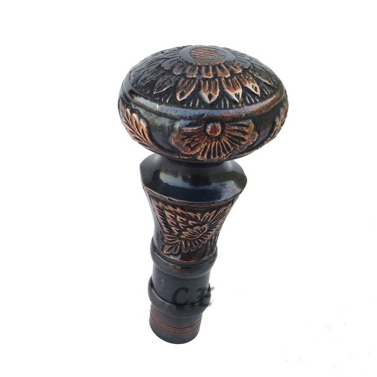 Antique Looking Artistic Wooden Cane With Solid Brass Knob