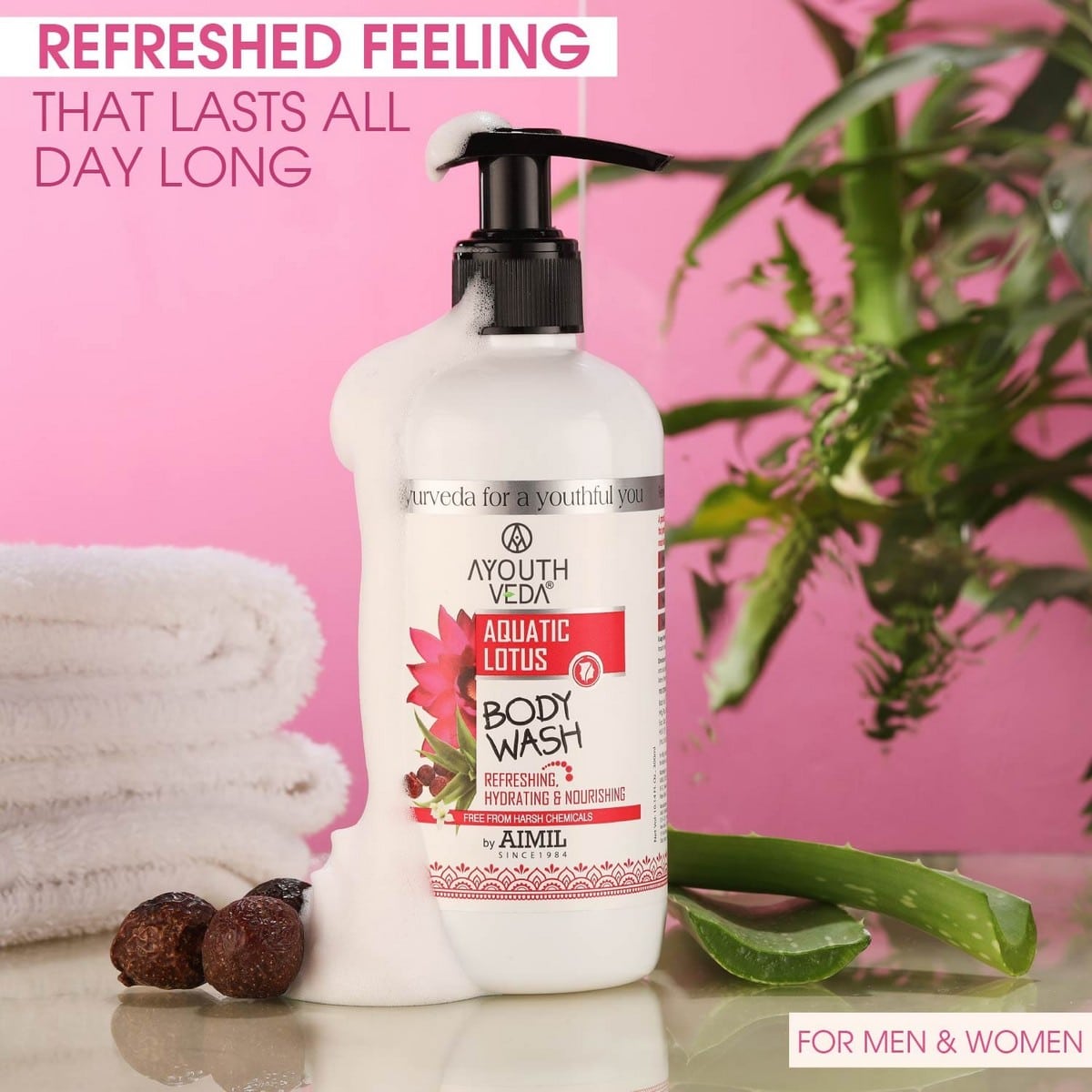 Ayouthveda Aquatic Lotus Body Wash With Super Hydrating & Refreshing Formula (300 Ml)