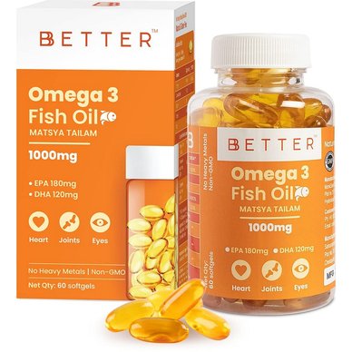 BBETTER Omega 3 Fish Oil High Strength For Healthy Heart (60 Softgels)