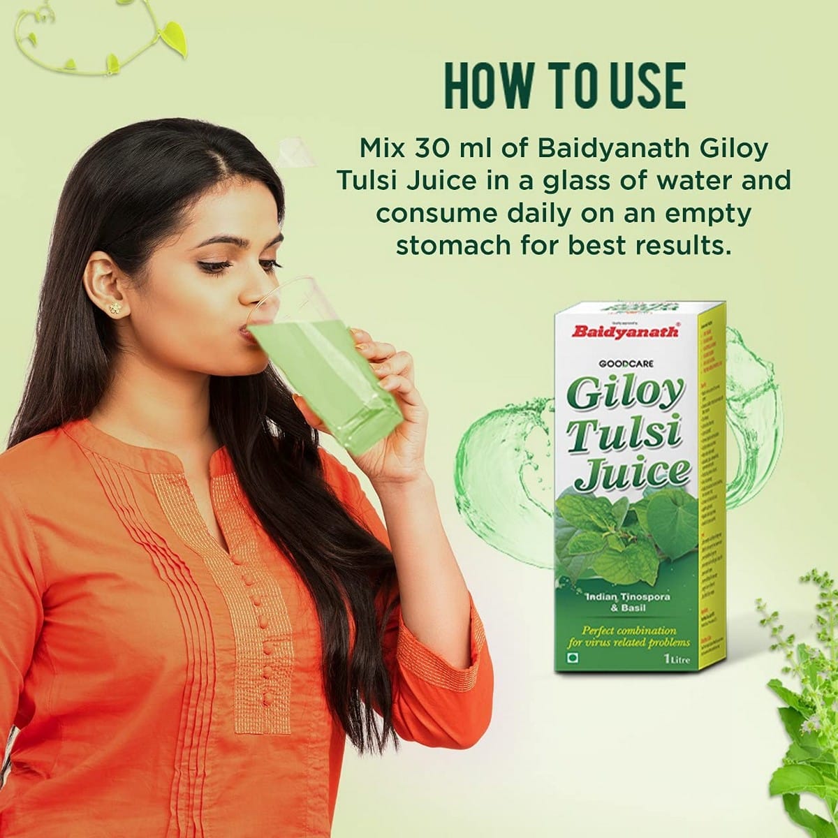 Baidyanath Giloy Tulsi Juice (1 Ltr)