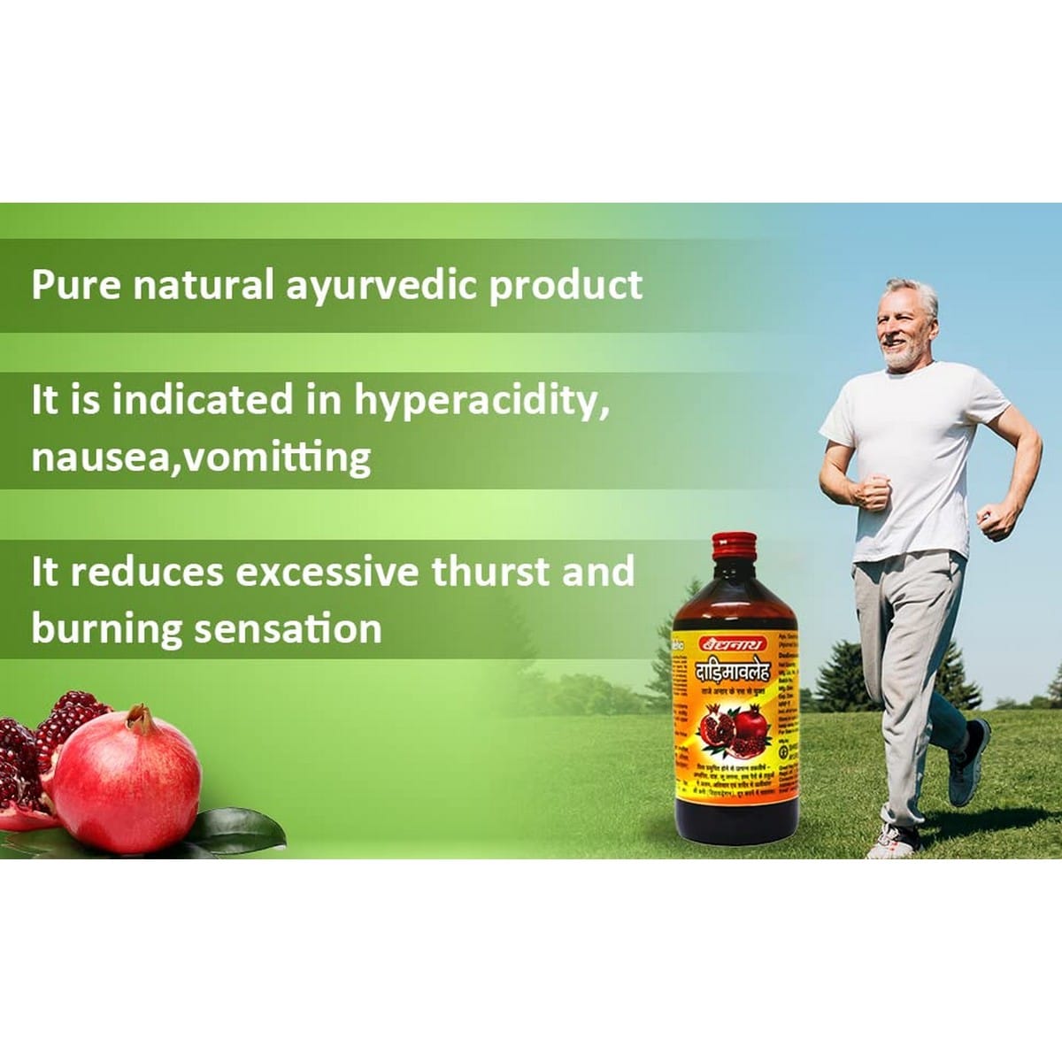 Baidyanath Nagpur Dadimavaleha Syrup With Pomegranate (450 ml)