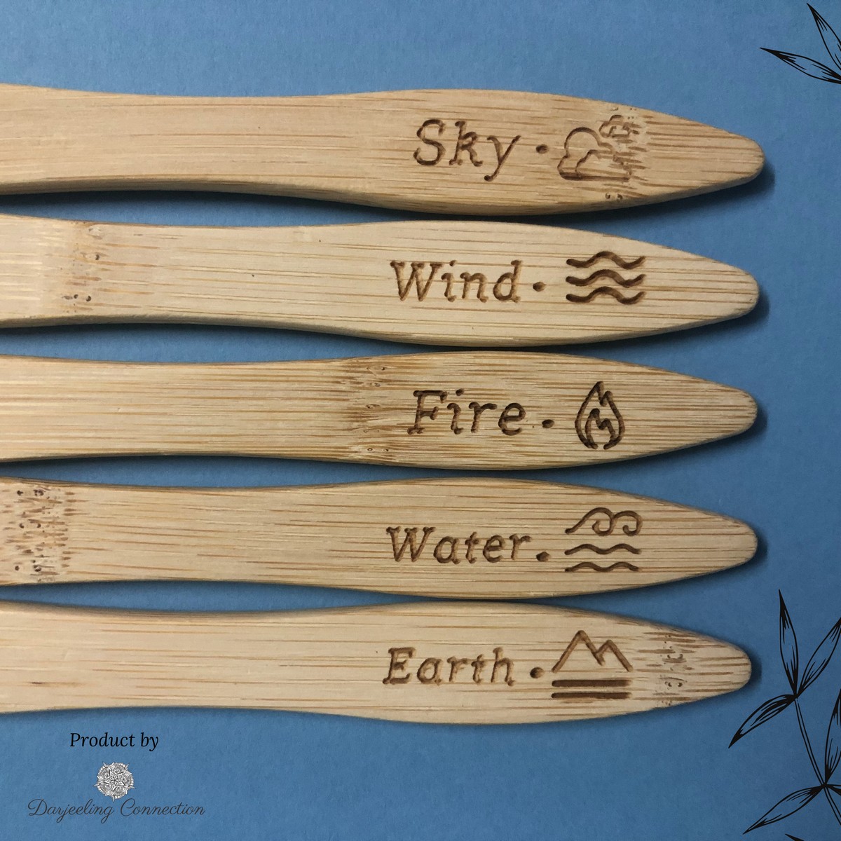 Bamboo Toothbrush with Soft Charcoal-activated Bristles (Set of 5)