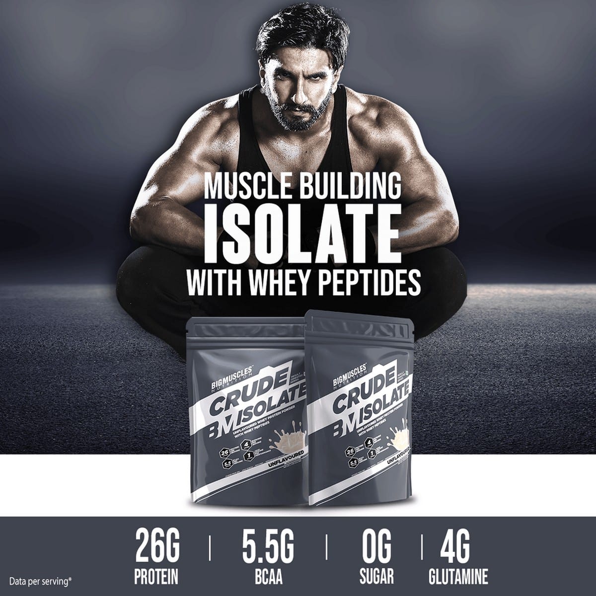 Bigmuscles Nutrition Crude Isolate Unflavoured Protein Powder (1 Kg)