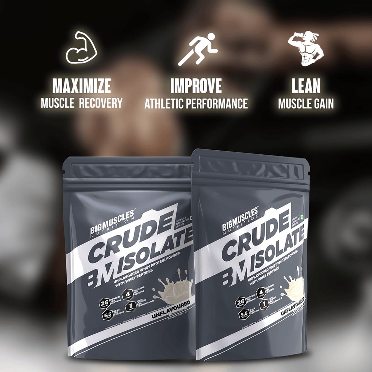 Bigmuscles Nutrition Crude Isolate Unflavoured Protein Powder (1 Kg)