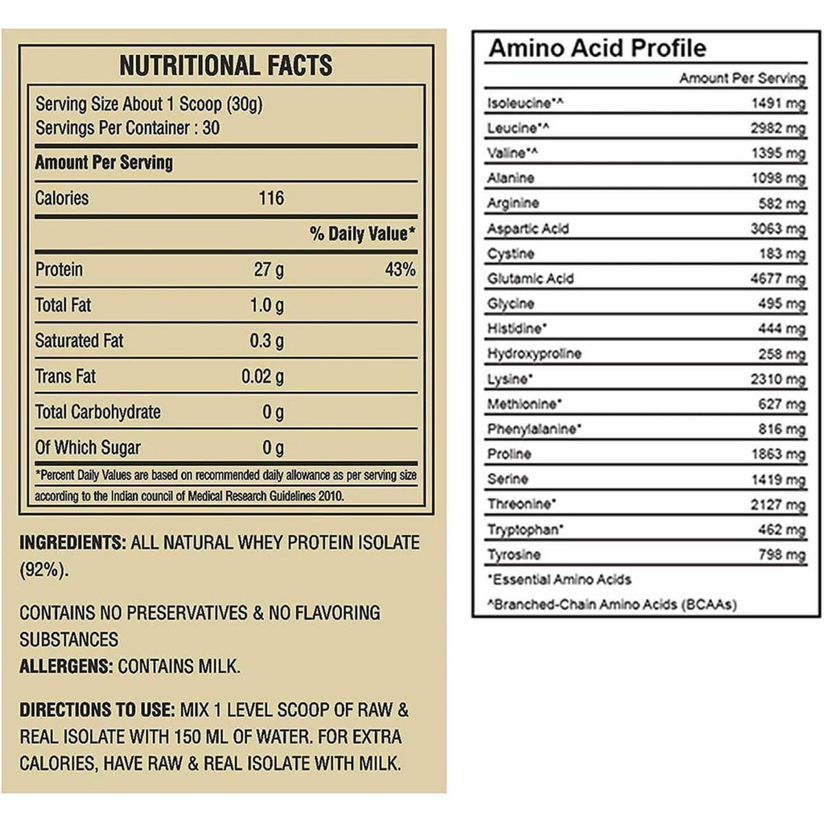 Bigmuscles Nutrition Organic Raw & Real Isolate Protein, Unflavoured (1 Kg)