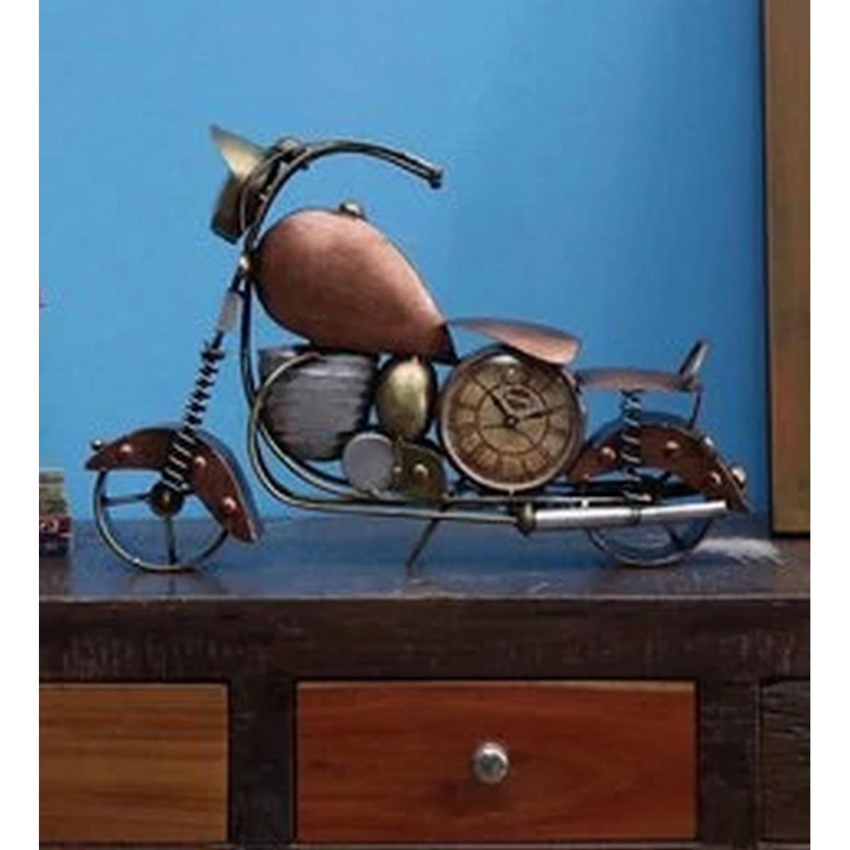 Table Top Small 3 Dial Bike Shaped Decor Item