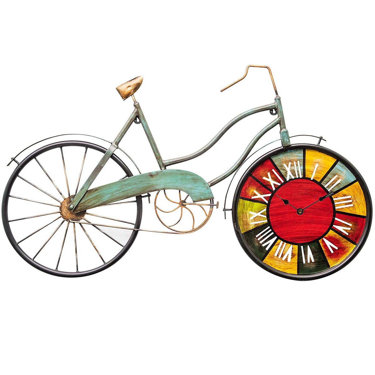 Big Size Blue Cycle with Colourful Wall Clock Equipped