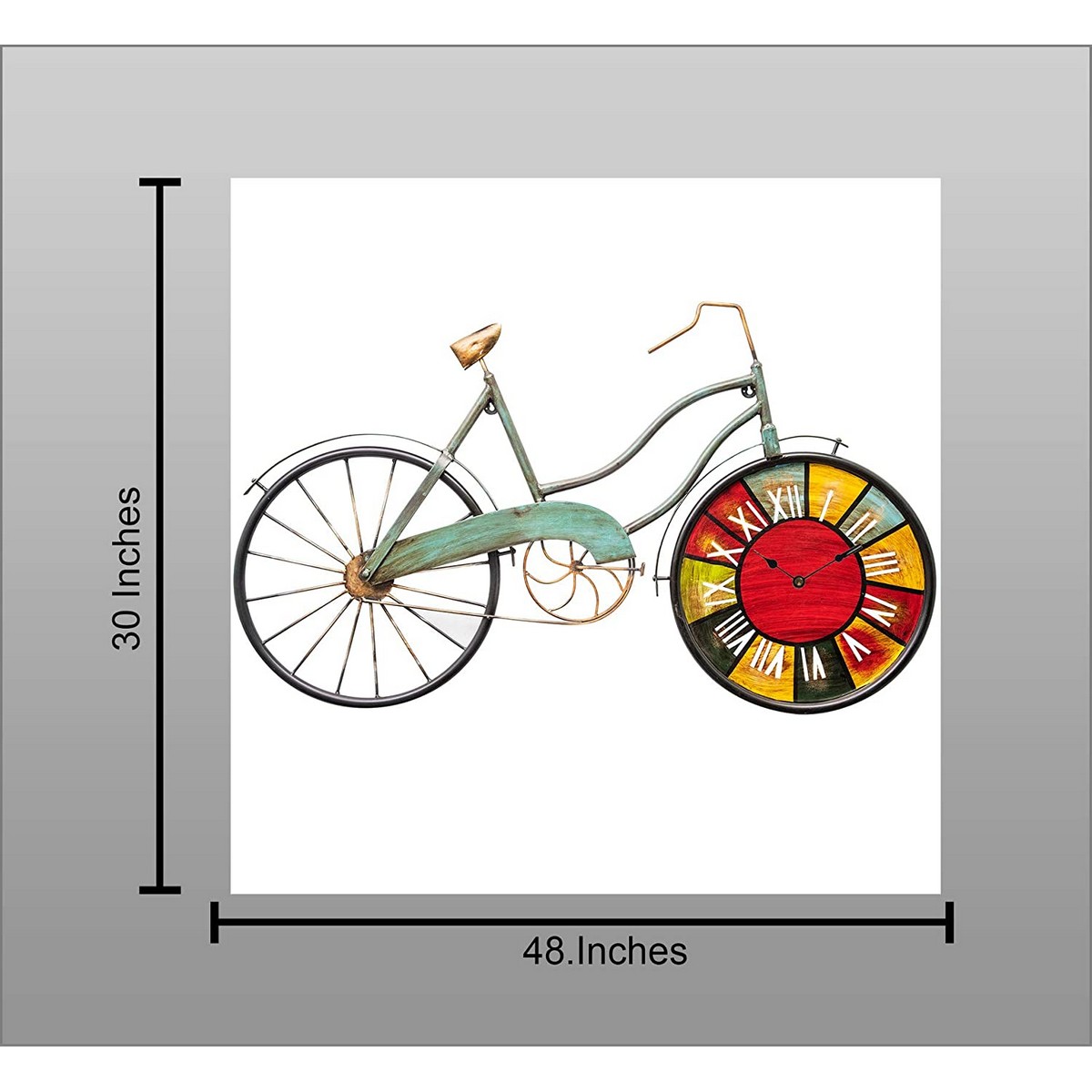 Big Size Blue Cycle with Colourful Wall Clock Equipped