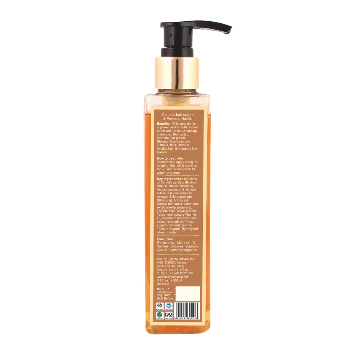 Body Gold Hair Conditioner - Brahmi Amla Bhringraj & Shikakai (200 ml)