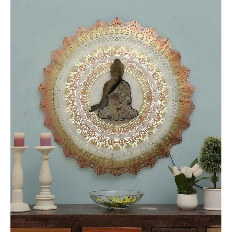 Abstract Looking Buddha in Ring for Wall Art