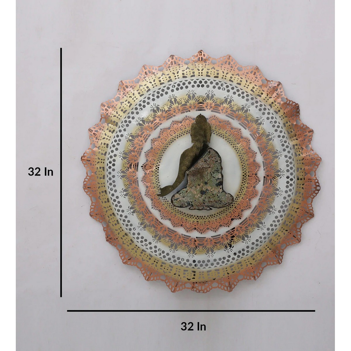 Abstract Looking Buddha in Ring for Wall Art