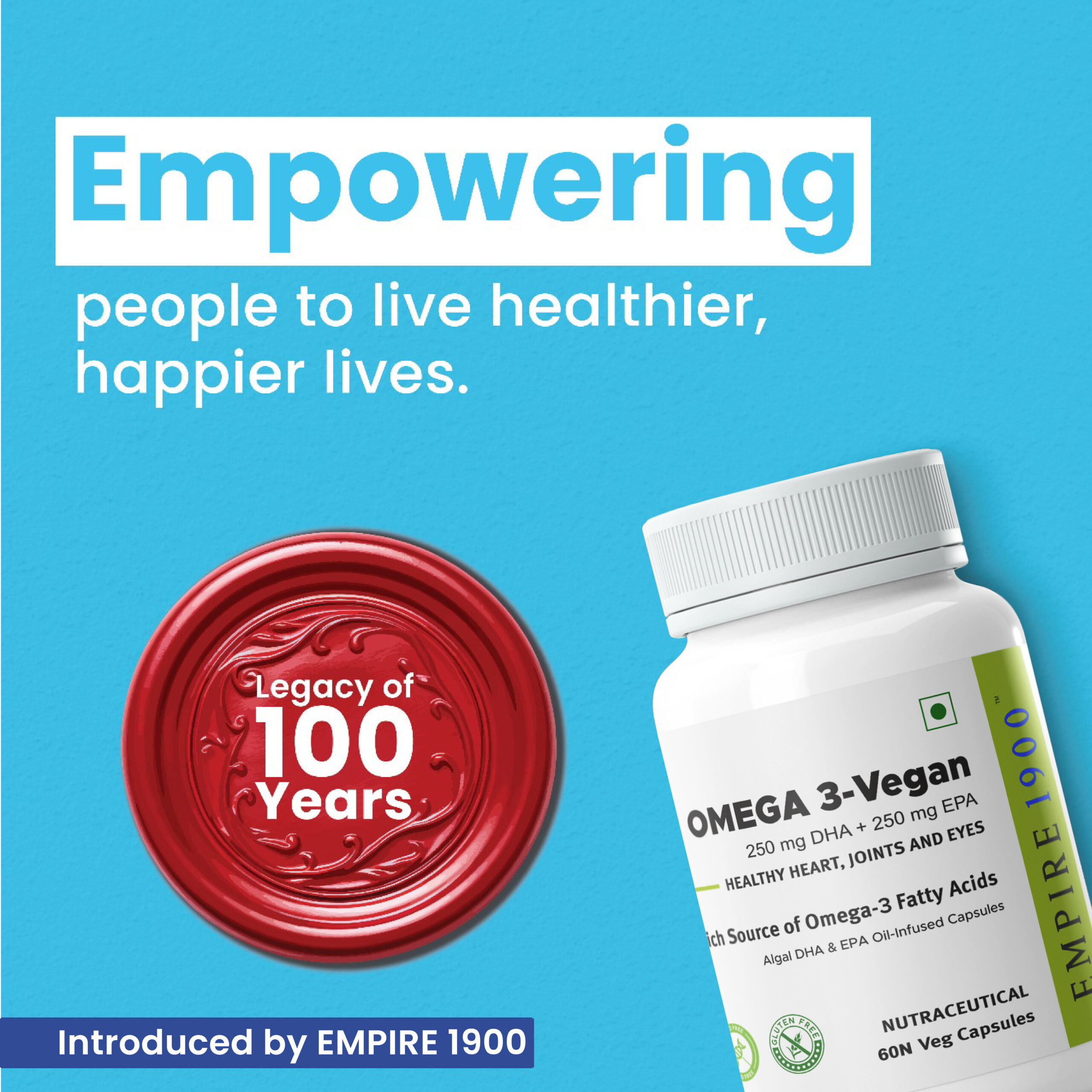EMPIRE 1900 Omega-3 Vegan Capsules | 60 Veg Capsules