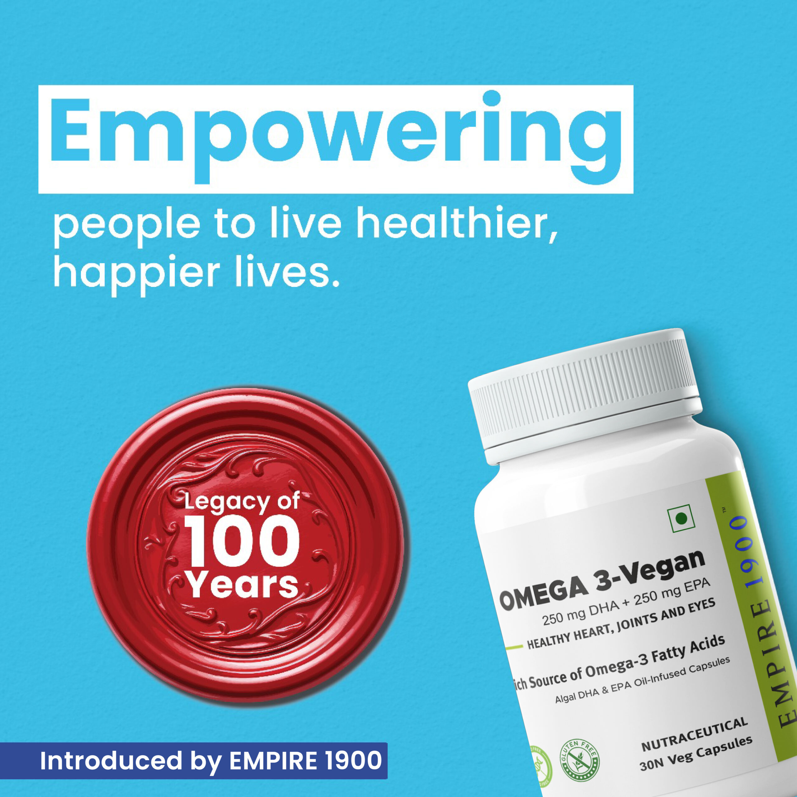 EMPIRE 1900 Omega-3 Vegan Capsules | 30 Veg Capsules