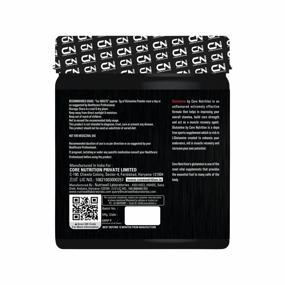 Core NutritionÂ Extreme Power L-Glutamine (250 gm)