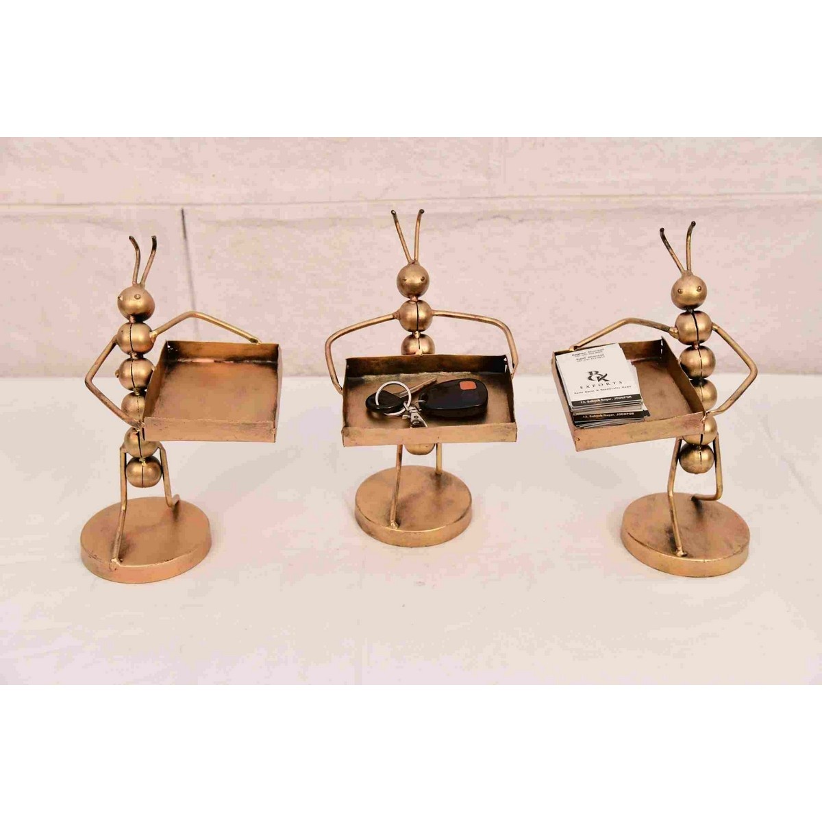Creative Set of 3 Iron Ant Statue Decor Set