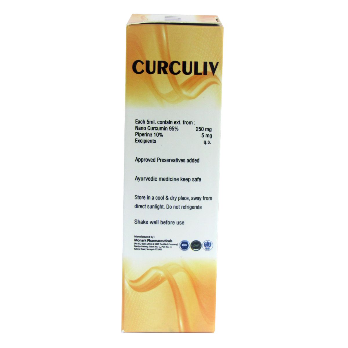 Live Well Nano Curcumin & Piperine Curculiv Syrup (100 ml)