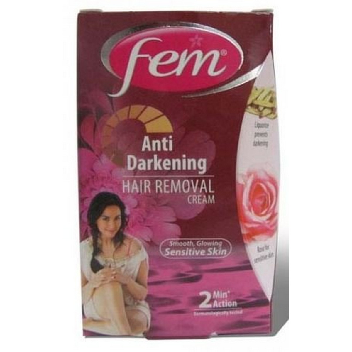 Dabur Fem Anti Darkening Hair Removal Cream -Rose (40 grams pack of 2)