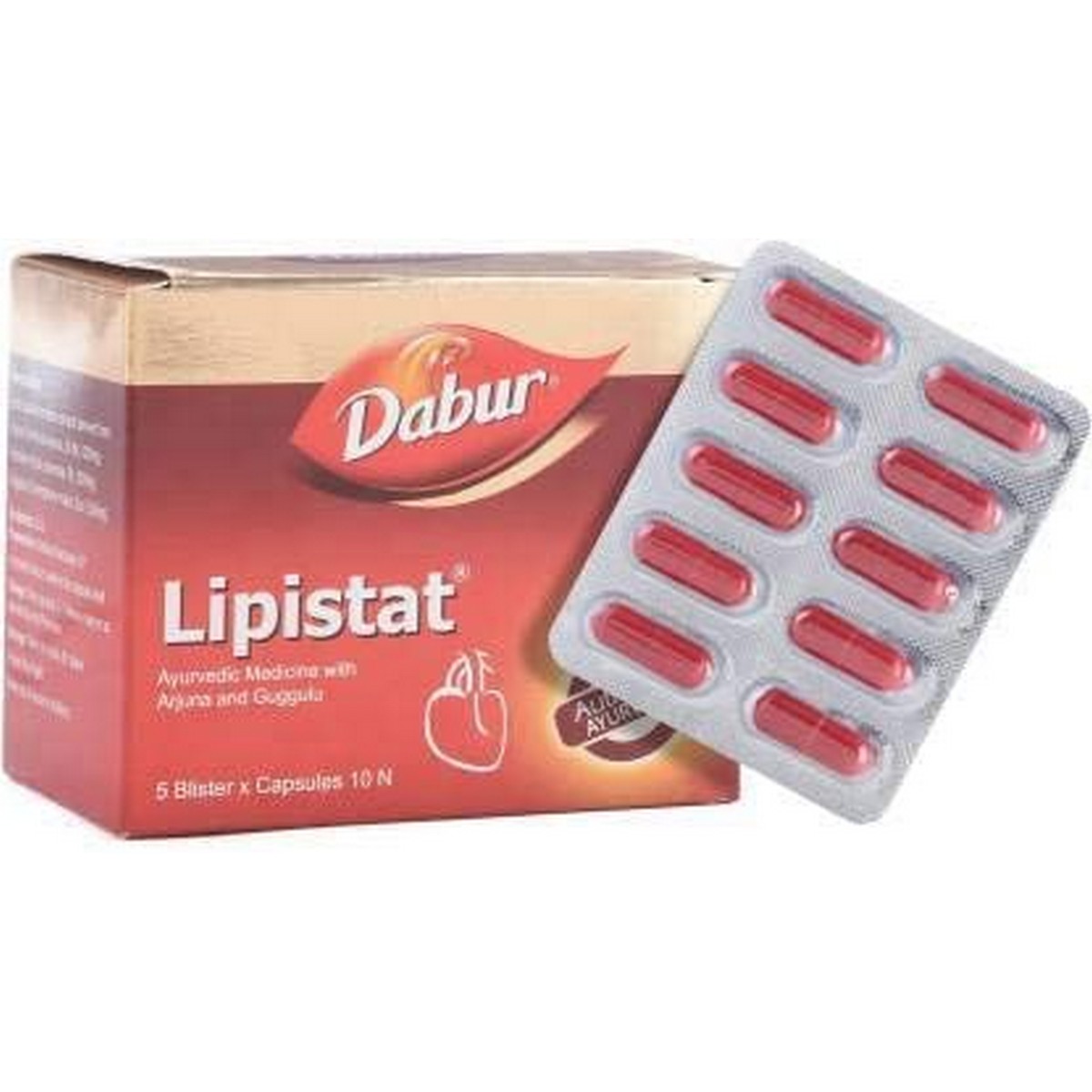 Dabur Lipistat Capsule with Arjuna & Guggulu For Heart Health (10 Capsules)