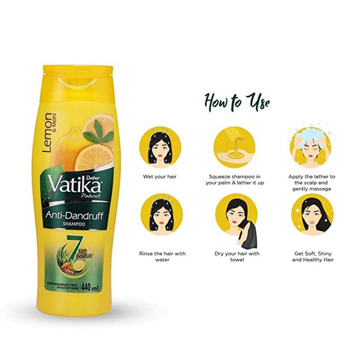 Dabur Vatika Anti-Dandruff Shampoo ( 440 ml)
