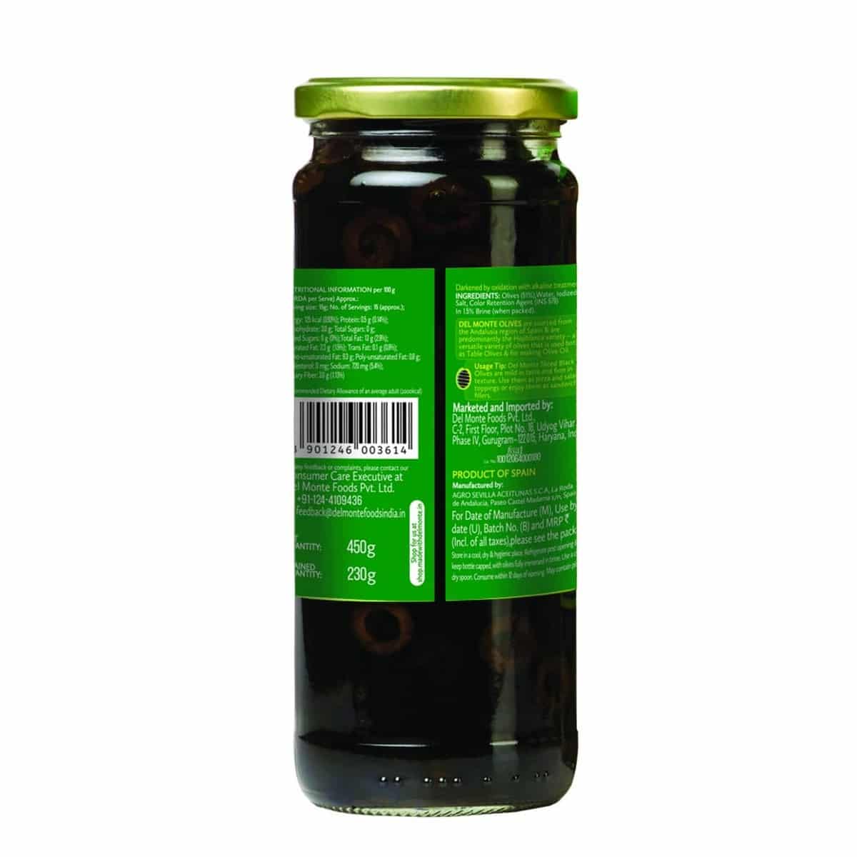 Del Monte Black Sliced Olive (450 grams)