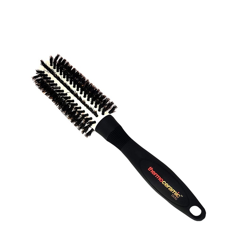 Denman Radial Natural Bristle Brush, Black & White - Uk (31mm)
