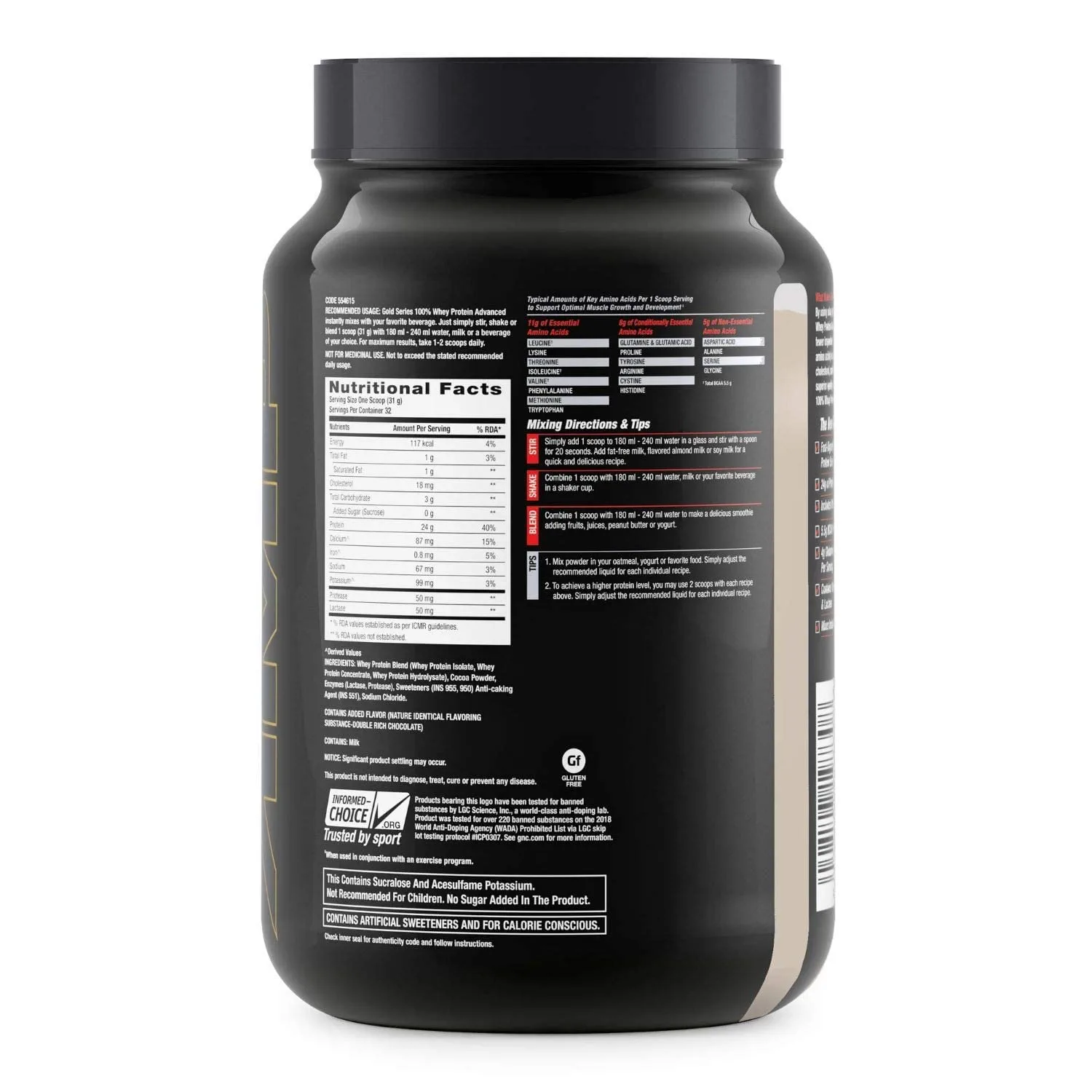 GNC AMP Gold Series 100% Whey ProteinÂ (2 LB)