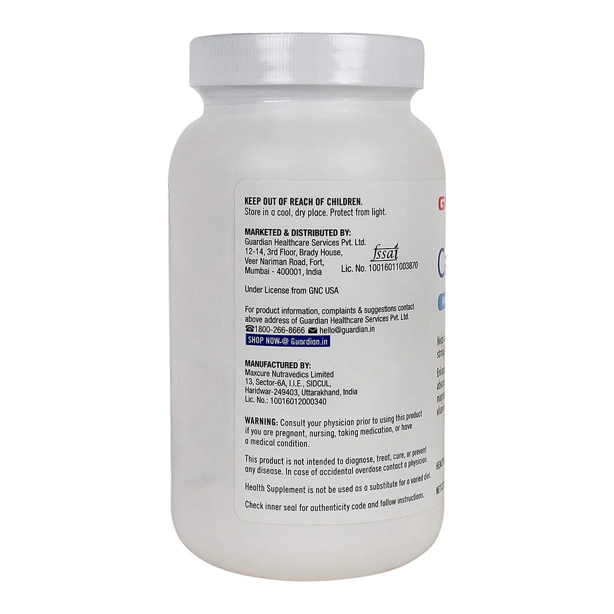 GNC Calcium Plus Magnesium 600 Mg (180 Tabs)