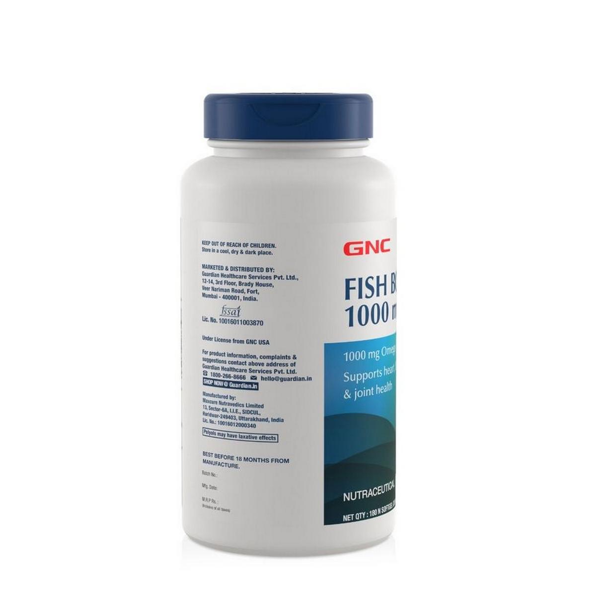 GNC Fish Oil Omega-3s (180 Capsules)