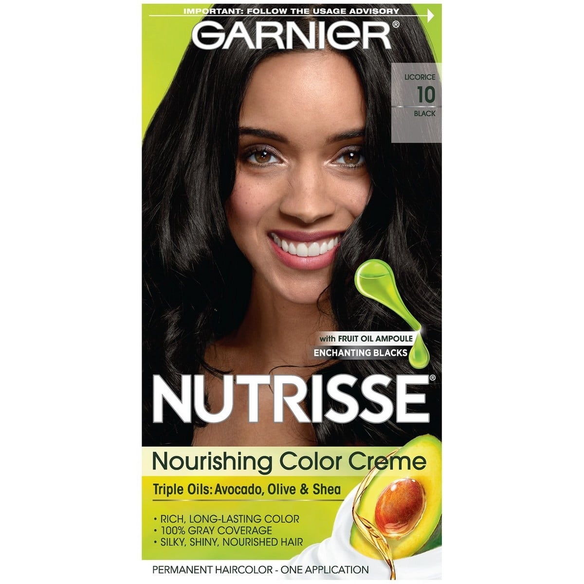Garnier Color Creme 10 Black Licorice (218 grams)