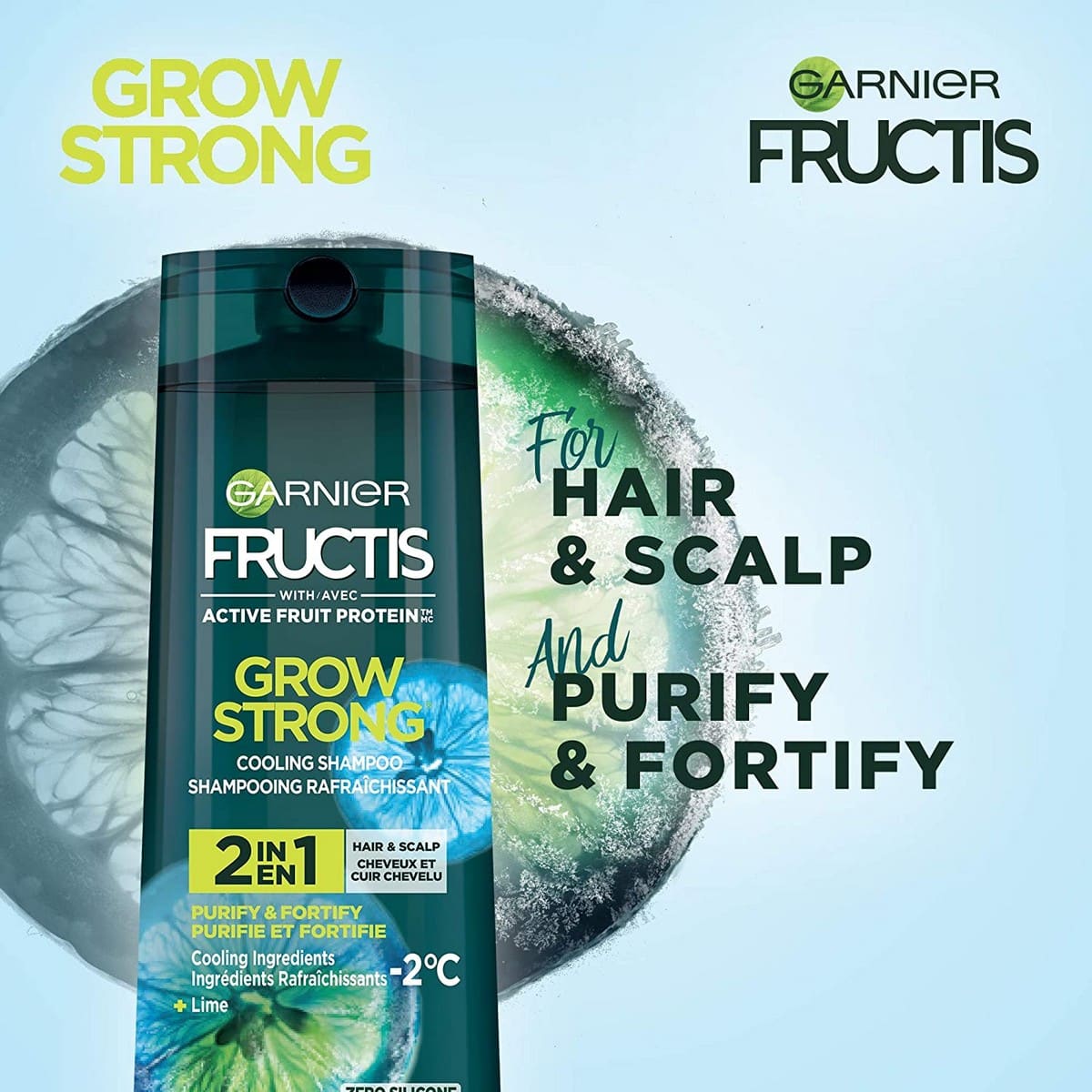 Garnier Grow Strong Cooling Shampoo (250 ml)