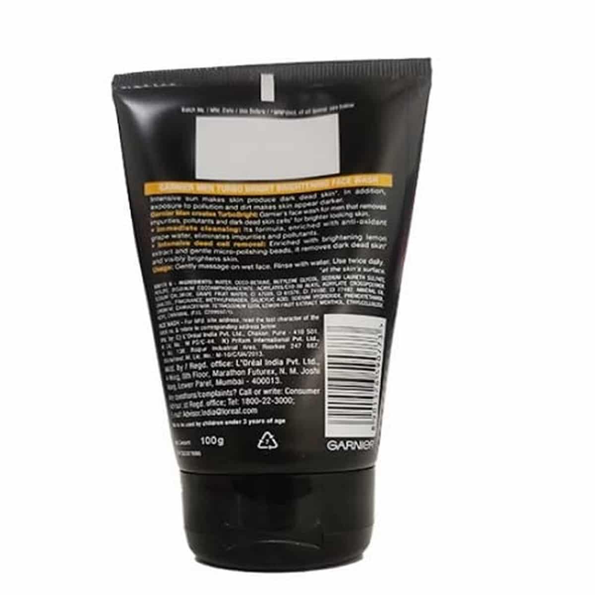 Garnier Men Turbo Bright Face Wash (100 grams)