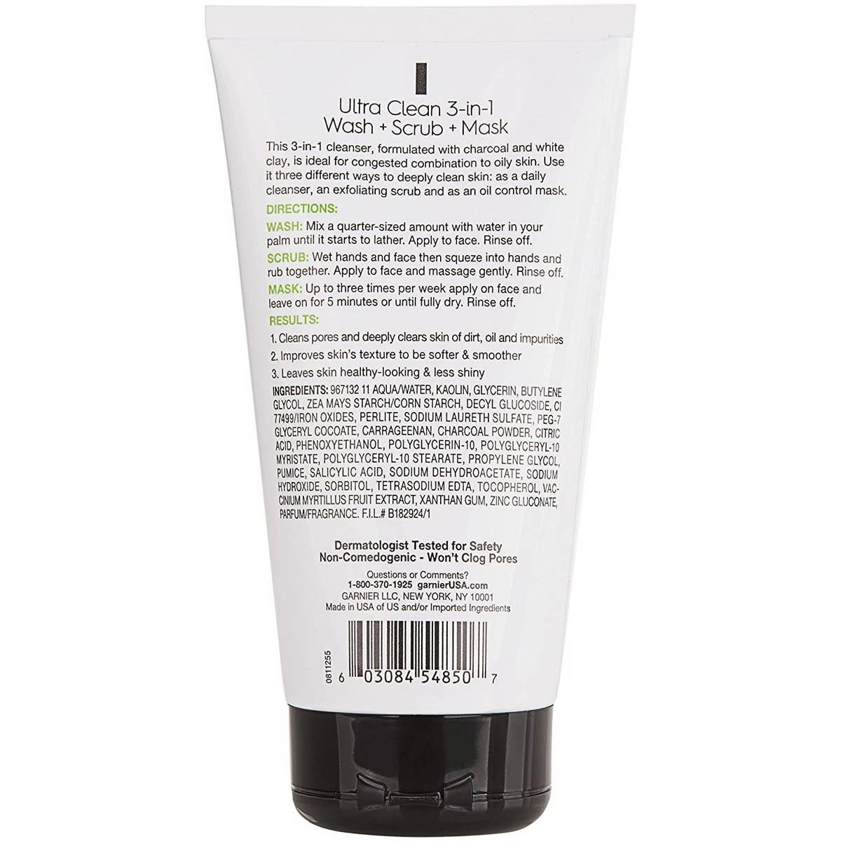 Garnier Ultra Charcoal 3 in 1 Face Wash (132 ml)