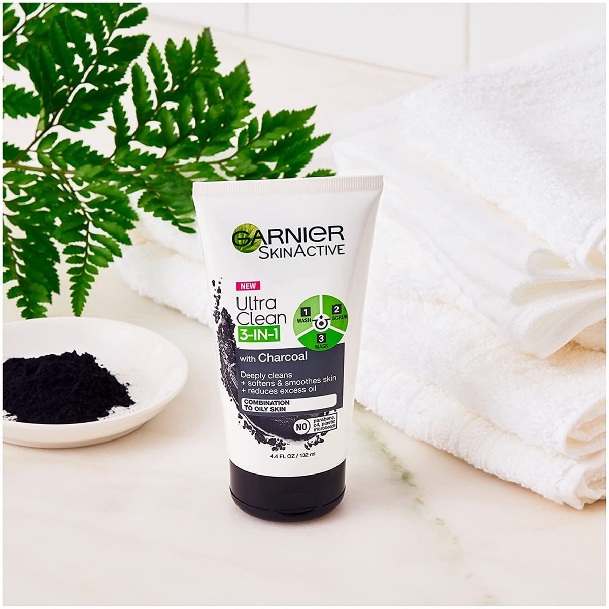 Garnier Ultra Charcoal 3 in 1 Face Wash (132 ml)