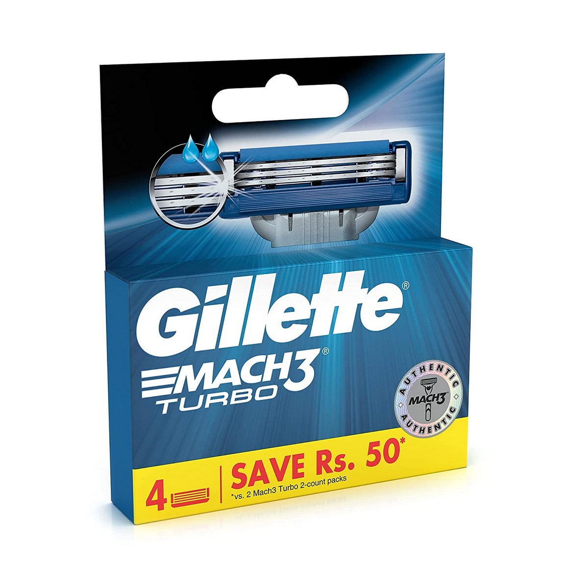 Gillette Mach 3 Turbo Manual Shaving Razor Blades-4s Pack