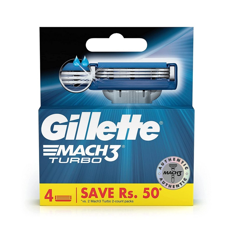 Gillette Mach 3 Turbo Manual Shaving Razor Blades-4s Pack
