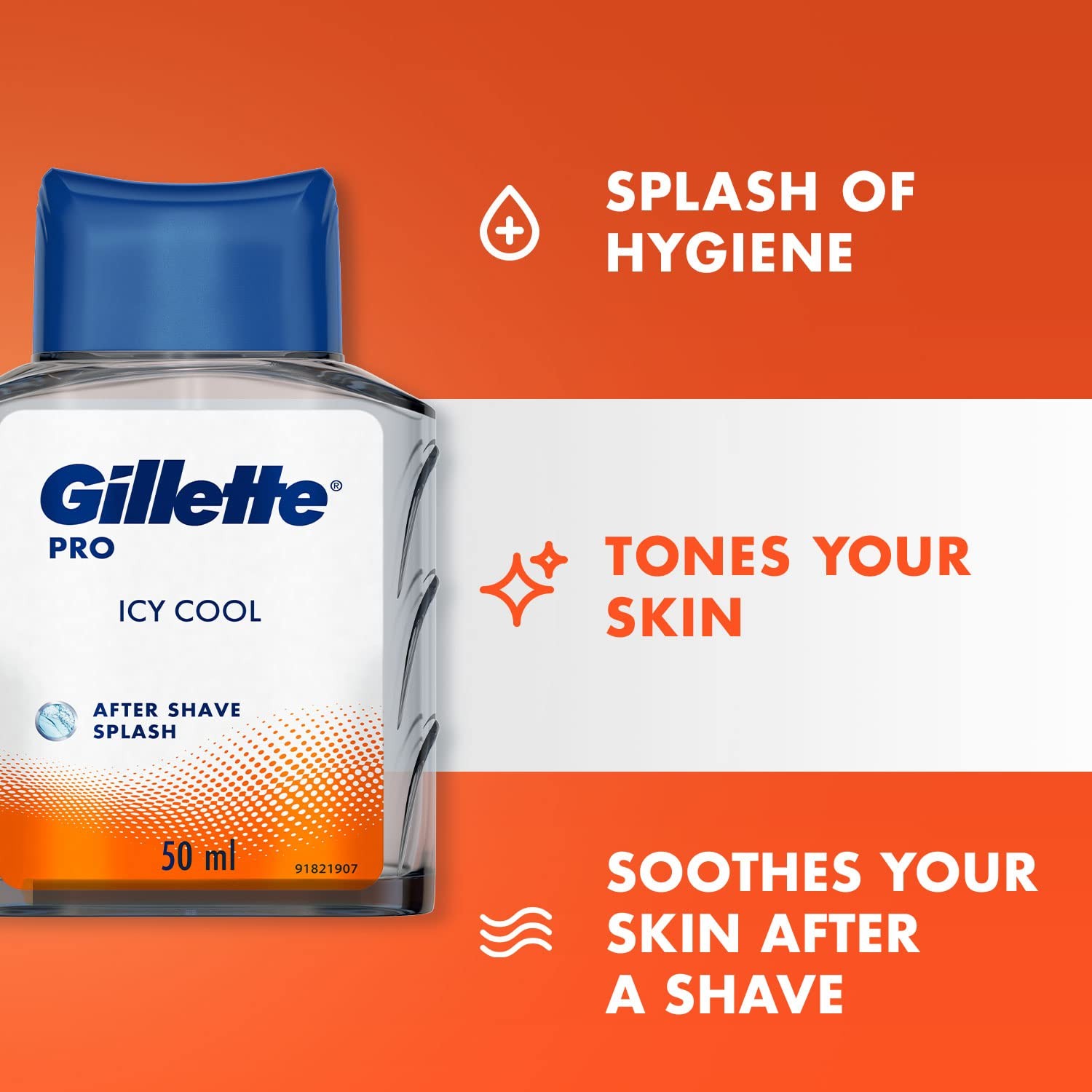 Gillette Pro After Shave Splash Icy Cool (50 ml, White)